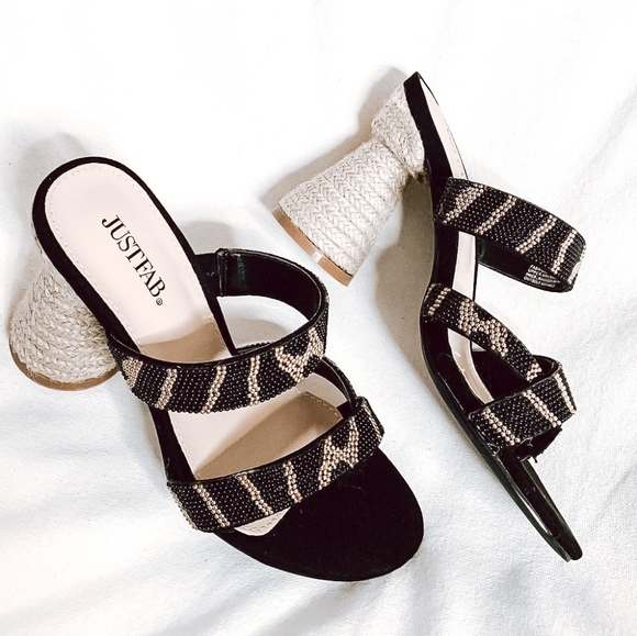 JustFab Shoes - Blogger Favorite! HEAT Wave Sequin Jute Sandals